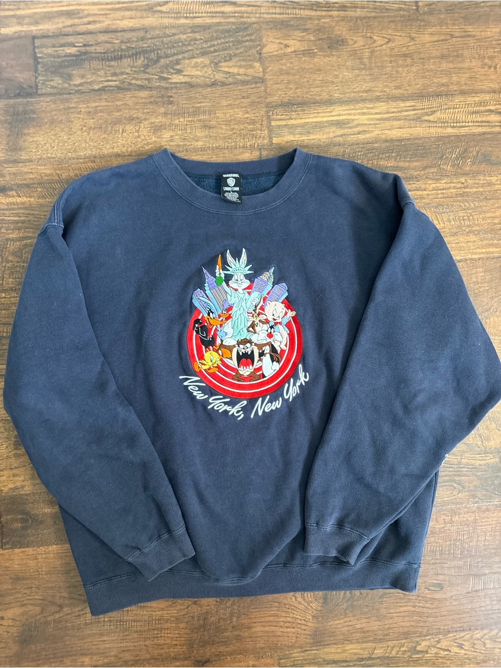 Vintage Warner Bros Looney Tunes New York New York Crewneck Sweatshirt Large